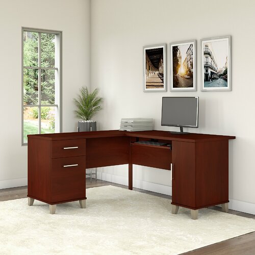 Gracie Oaks Magomed Chase L Shape Executive Desk Reviews Wayfair